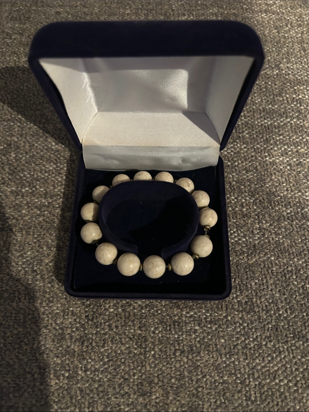 Natural White Beaded Stretch Bracelet - Women Jewelry